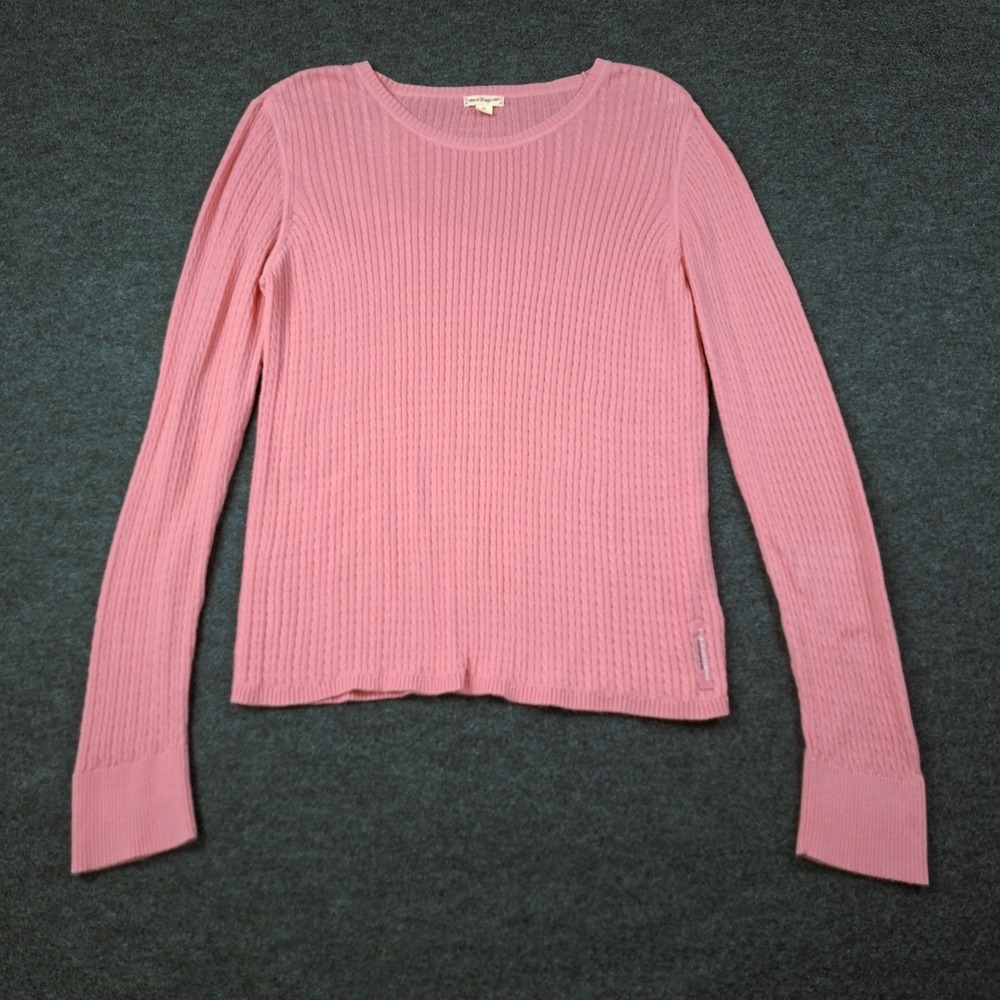 Vintage Polo Ralph Lauren Pretty Pink Cable Knit Round Neck Sweater Women's XL